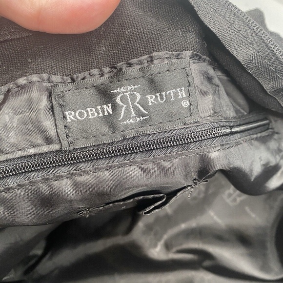 Robin Ruth Black Canvas Butterfly Tote Bag - Chicago Graphic, 16"x10"x5" - Picture 5 of 10